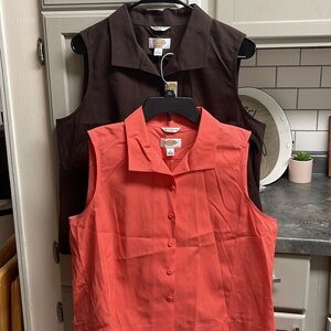 Talbots Petites Sleeveless Button Up Shirts